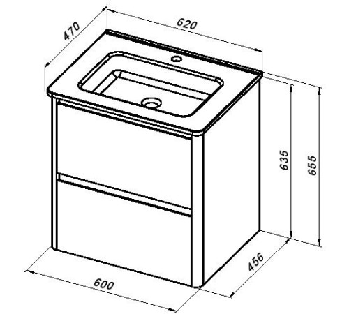 Тумба под раковину Allen Brau Gravity 60 1.370008.BGM синий матовый