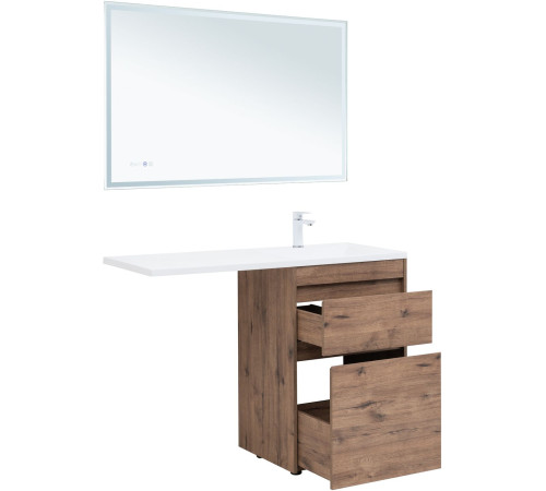 Тумба под раковину Aquanet Токио 58 дуб веллингтон (напольная 2 ящика)