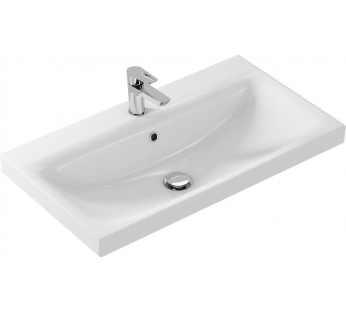 Тумба под раковину Aquanet Беркли 80 белый глянец (2 ящика)