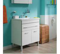 Тумба с раковиной Aquanet Верона 75 белый (напольная 1 ящик 2 дверцы)