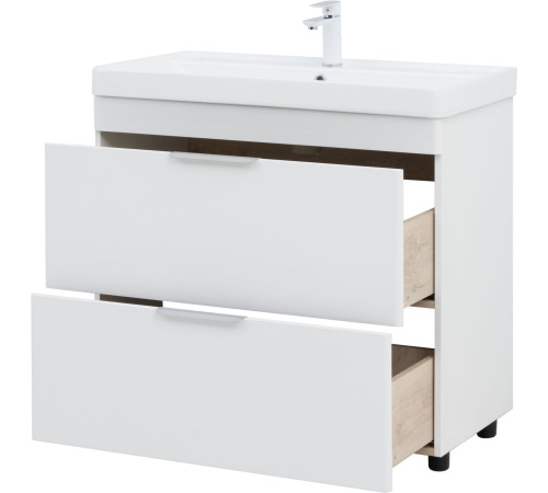 Тумба под раковину Aquanet Ирис New 90 напольная, белый глянец