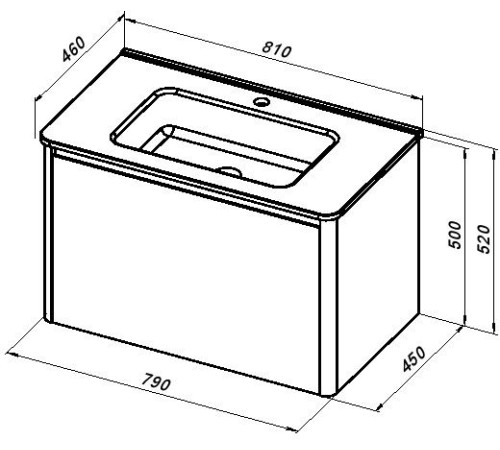 Тумба под раковину Allen Brau Gravity 80 1.370013.BGM синий матовый