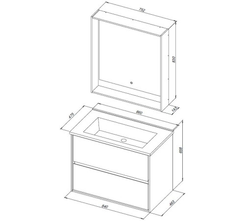 Тумба под раковину Aquanet Милан 85 дуб рустикальный