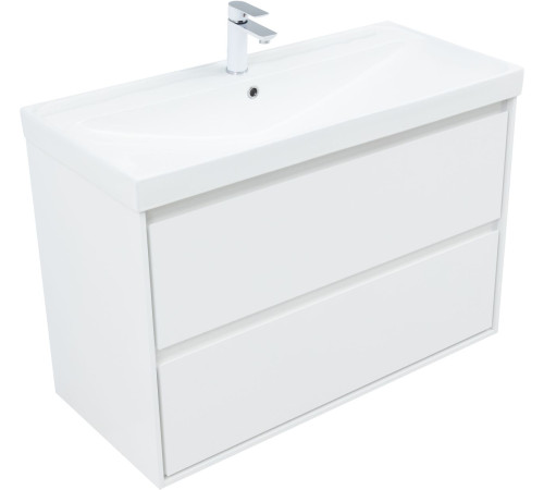 Тумба под раковину Aquanet Милан 100 белый глянец