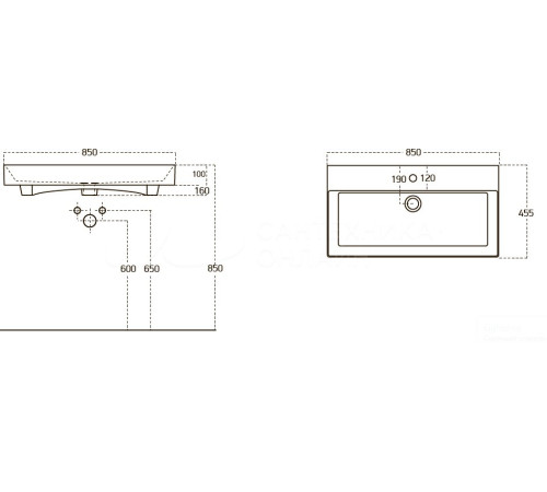 Раковина Sanovit Slim Synergy 85 17085-KL