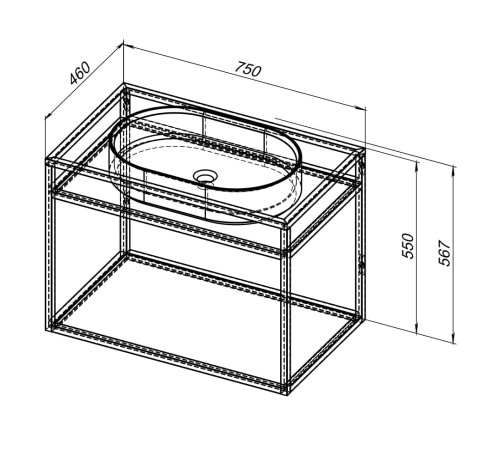 Консоль под раковину Allen Brau Liberty 75 1.33001.BB черный браш
