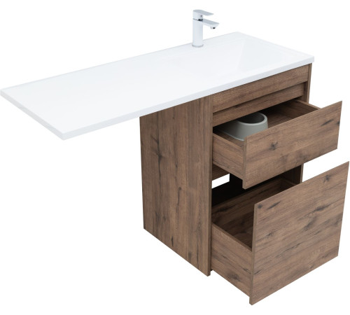 Тумба под раковину Aquanet Токио 58 дуб веллингтон (напольная 2 ящика)