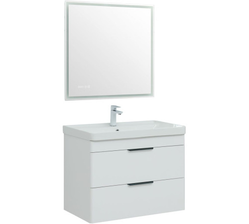 Тумба под раковину Aquanet Ирис New 80 белый глянец (2 ящика)