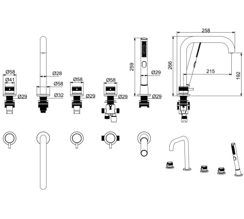 Смеситель на борт ванны Allen Brau Priority 5.31007-BN (с внутренней частью) никель браш