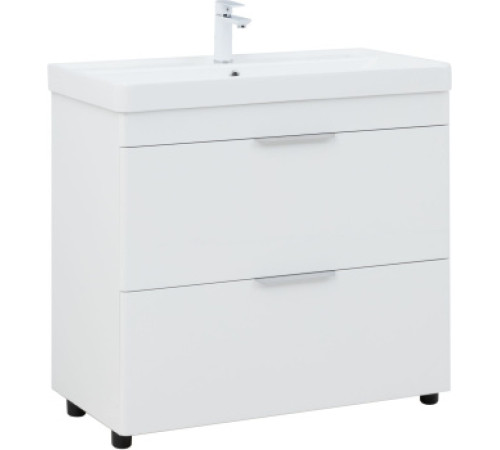 Тумба под раковину Aquanet Ирис New 90 напольная, белый глянец