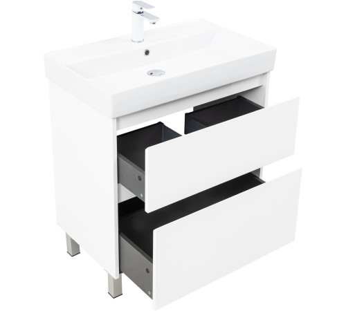 Тумба под раковину Aquanet Nova Lite 2.0 75 напольная, белый глянец