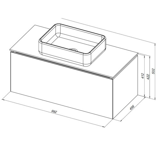 Тумба под раковину Allen Brau Infinity 100 1.21004.AM антрацит матовый