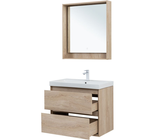 Тумба под раковину Aquanet Милан 80 дуб светлый