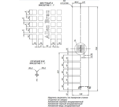 Накладка для сифона Allen Brau Infinity 8.210N2-SS нержавеющая сталь