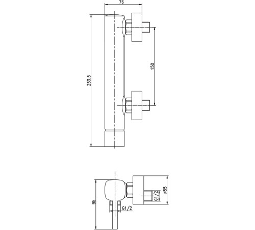Смеситель для душа Aquanet Minima AF130-30C