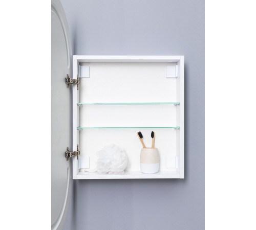 Зеркальный шкаф Aquanet Монте 50 белый, с LED подсветкой