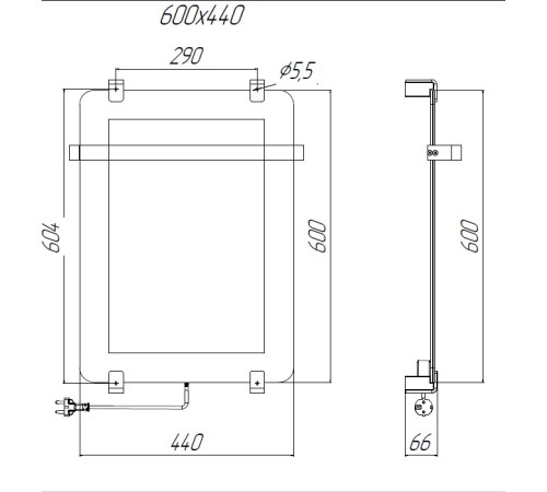 Полотенцесушитель электрический Allen Brau Infinity 60x44 с рейлингом и креплением, медь браш
