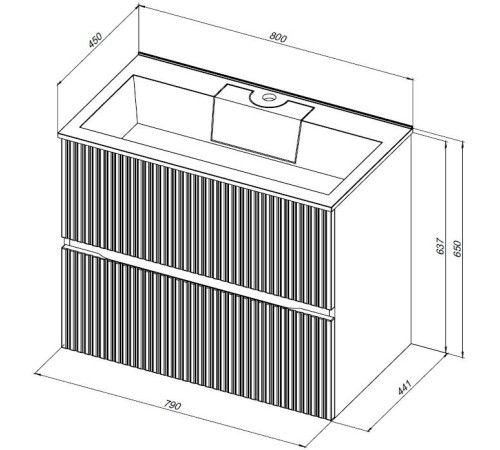 Тумба под раковину Aquanet Джейн 80 мисти грин