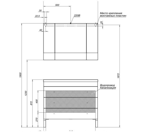 Тумба под раковину Aquanet Верона 100 белый (напольная 3 ящика)