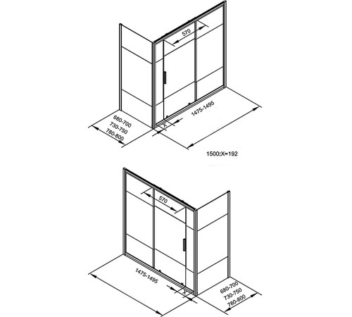 Шторка на ванну Aquanet Practic AE10-B-150H150U-CP, прозрачное стекло
