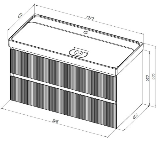 Тумба под раковину Aquanet Альтера 100 белый матовый