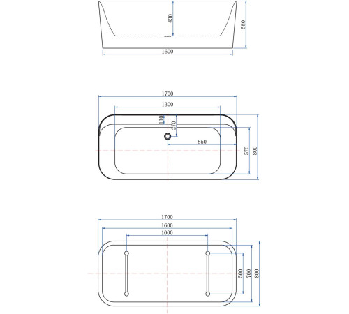 Акриловая ванна Allen Brau Infinity 1 170x80 2.21001.20/AM