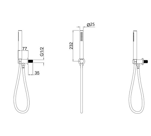 Душевой гарнитур Allen Brau Priority 5.31019-31 черный матовый