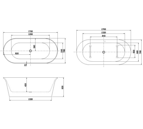 Акриловая ванна Aquanet Family Smart 170x78 88778-GW