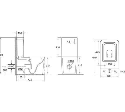 Унитаз с бачком напольный Aquanet Rimless Tavr 2.0 C1 LX-2905