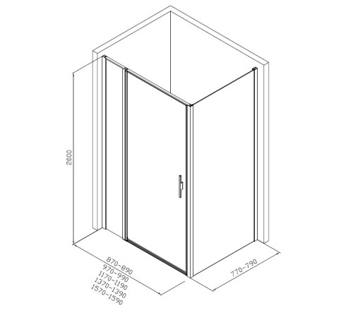 Душевой уголок Allen Brau Priority 160x80 3.31038.BA + 3.31041.BA серебро браш