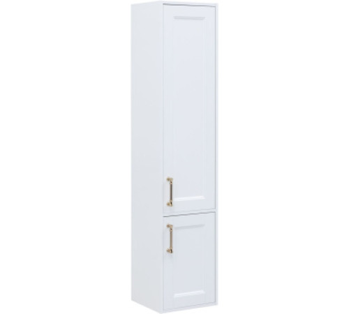 Шкаф-пенал Aquanet Бостон new R 35 белый сатин (ручки золото)