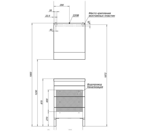 Тумба под раковину Aquanet Верона 60 белый (напольная 3 ящика)