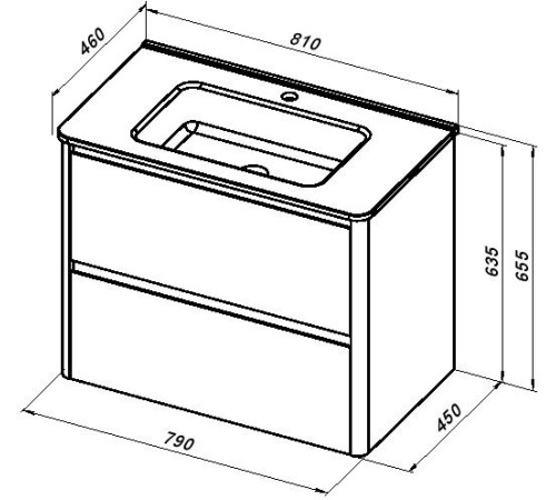 Тумба под раковину Allen Brau Gravity 80 1.370009.AM антрацит матовый