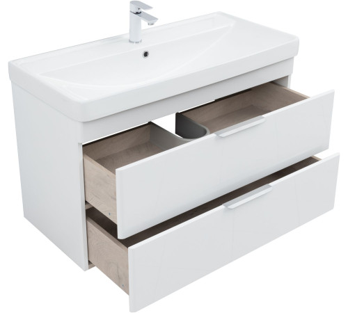 Тумба под раковину Aquanet Ирис New 100 белый глянец