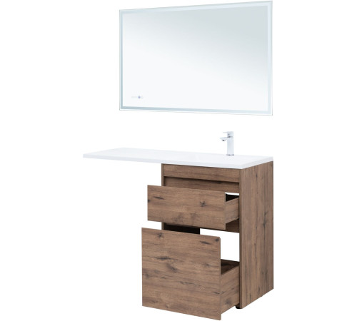 Тумба под раковину Aquanet Токио 58 дуб веллингтон (напольная 2 ящика)