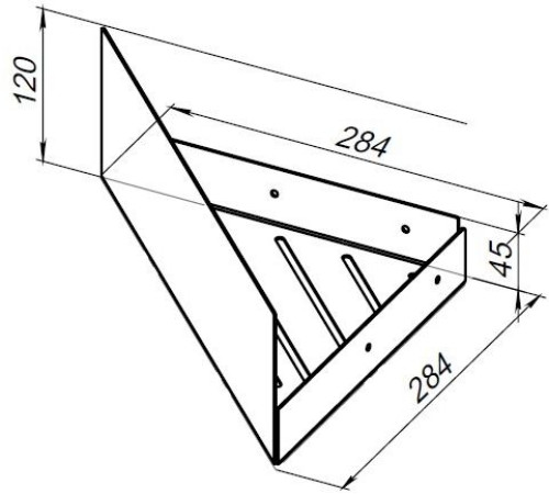 Полка Aquanet Магнум Н 28x28 черная матовая, угловая