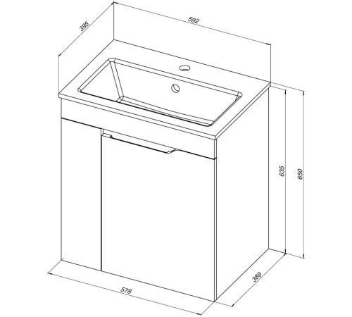 Тумба под раковину Aquanet Практика 60 белый матовый