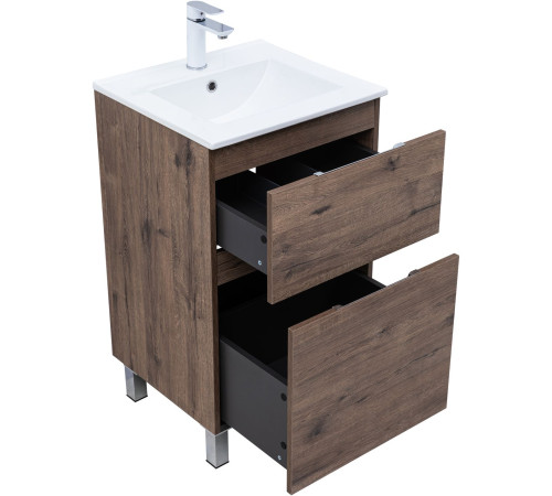 Тумба под раковину Aquanet Алвита New 50 напольная, дуб веллингтон табак