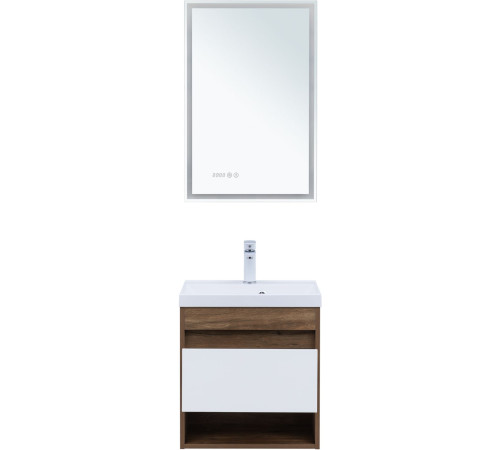 Тумба под раковину Aquanet Тренд 50 дуб рустикальный/белый сатин