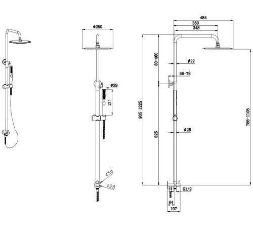 Душевая стойка Allen Brau Priority 5.31031-00 хром