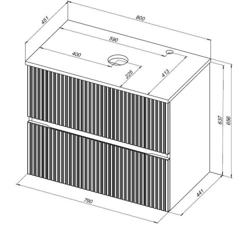 Тумба под раковину Aquanet Джейн 80 мисти грин