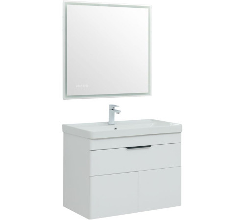 Тумба под раковину Aquanet Ирис New 80 белый глянец (1 ящик, 2 дверцы)