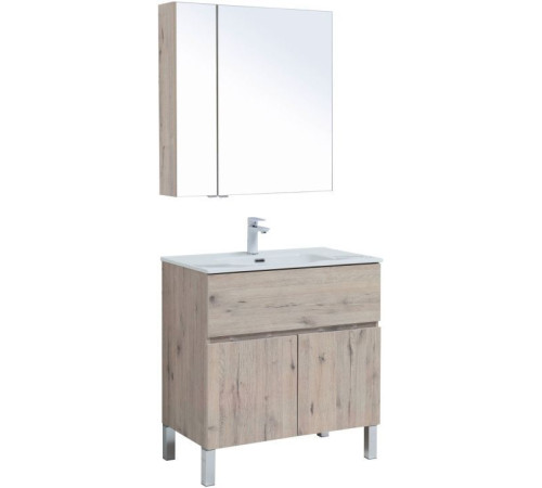Мебель для ванной Aquanet Алвита New 80 1 ящик, 2 дверцы, дуб веллингтон белый