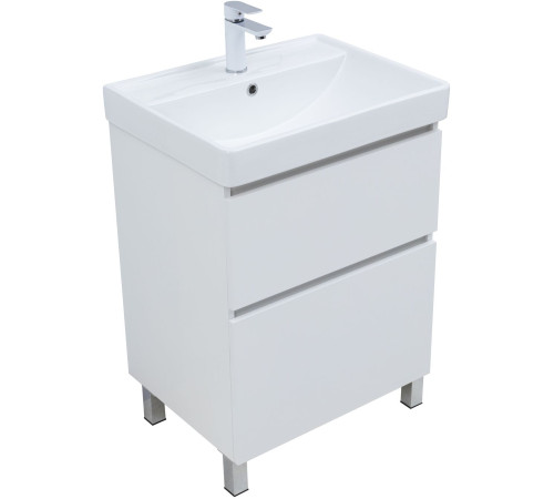 Тумба под раковину Aquanet Вега 60 напольная, белый глянец
