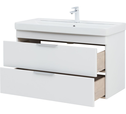 Тумба под раковину Aquanet Ирис New 100 белый глянец