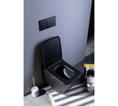 Унитаз подвесной Aquanet Rimless Tavr-W BL-103N-WHT black черный матовый