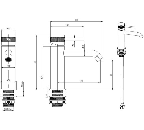 Смеситель для раковины Allen Brau Priority 5.31A01-GB золото