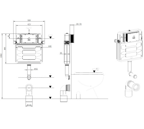 Бачок для приставного унитаза Allen Brau Pneumatic 9.11104.20