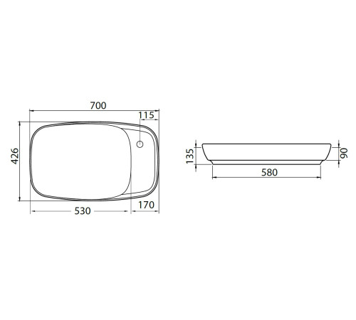 Раковина накладная Allen Brau Liberty 4.32012.AN антрацит