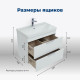 Тумба под раковину Aquanet Ирис new 60 белый глянец (2 ящика)